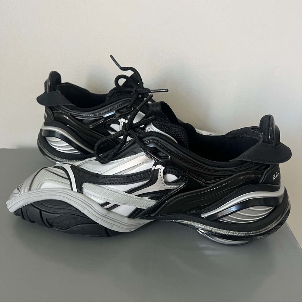 Balenciaga Tyrex black silver square toe sneakers - Picture 5 of 16